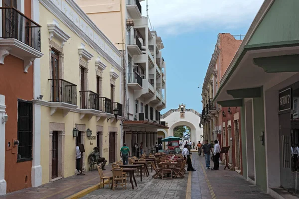 Campeche Mexico Maart 2018 Smalle Steegje Historische Binnenstad Van Campeche — Stockfoto