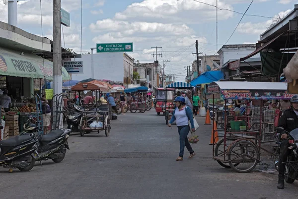 Ticul Messico Marzo 2018 Negozi Nella Piazza Del Mercato Comunale — Foto Stock