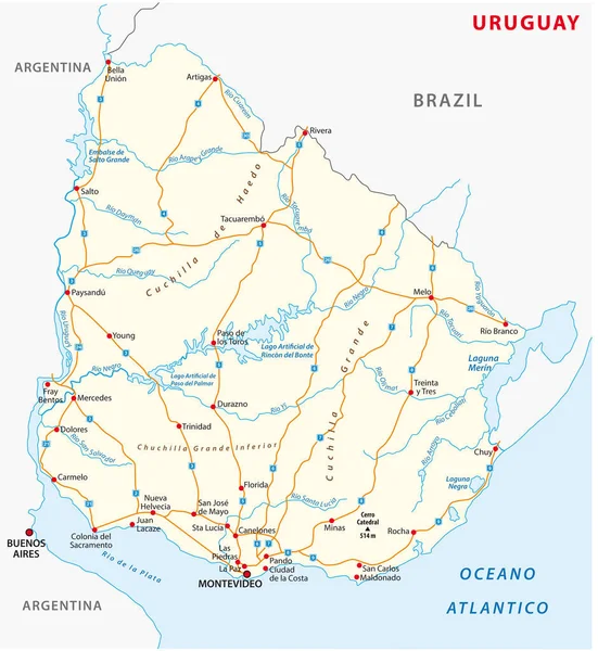 Mapa Vectorial República Oriental Del Uruguay — Archivo Imágenes Vectoriales