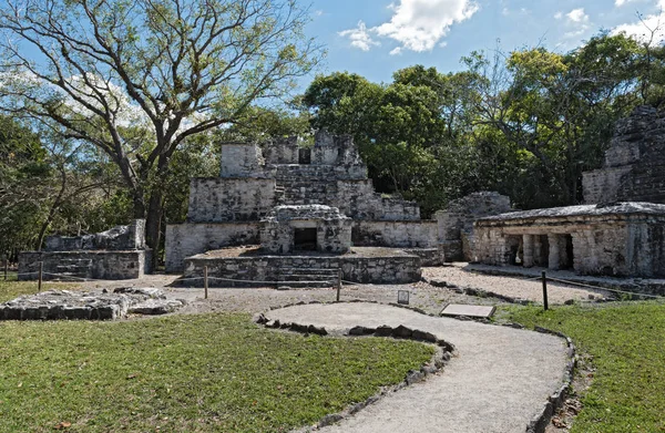Antiguo Edificio Maya Sitio Arqueológico Muyil Quintana Roo México — Foto de Stock