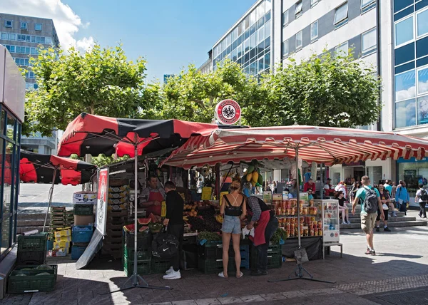 Frankfurt Main Tyskland Juni Frukt Och Grönsaker Stall Vid Konstabler — Stockfoto