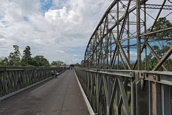 Sixaola Costa Rica Maart 2017 Oude Spoorwegen Grens Brug Rivier — Stockfoto