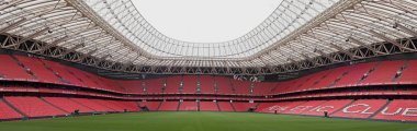 Bilbao, İspanya-Temmuz 25, 2018: panoramik San Mames, futbol stadyum, ev atletik de Bilbao, Bask Ülkesi, İspanya.
