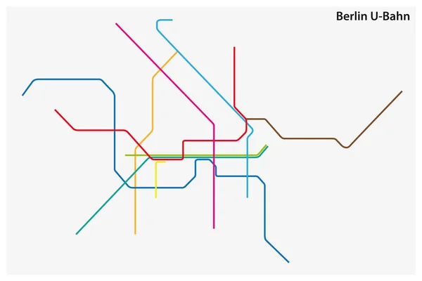 Mapa Vetorial Colorido Metrô Berlim Alemanha —  Vetores de Stock