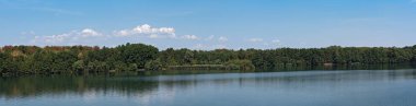 Panorama Monchwaldsee, Frankfurt am Main, Almanya.