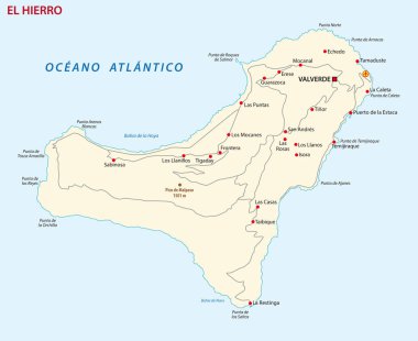 Kanarya Adası gran el hierro vektör yol haritası