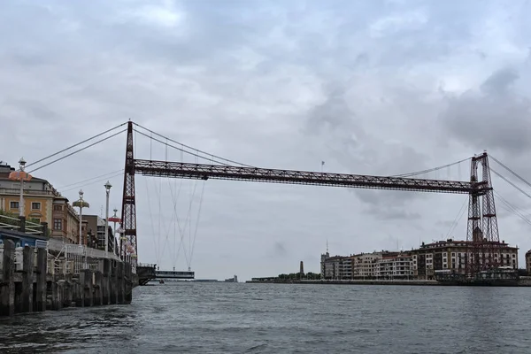 Ponte Suspensa Bizkaia Puente Vizcaya Entre Getxo Portugalete Sobre Ria — Fotografia de Stock