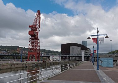 Bilbao, İspanya-Temmuz 26, 2018: Denizcilik Müzesi bilbao, İspanya'nın Görünüm