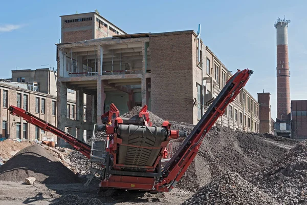 Hattersheim Main Okriftel Alemania Agosto 2018 Reconstrucción Demolición Parcial Una —  Fotos de Stock