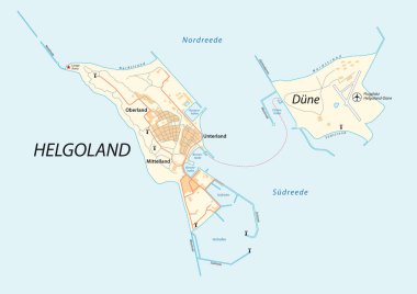Helgoland heligoland, Almanya vektör harita.