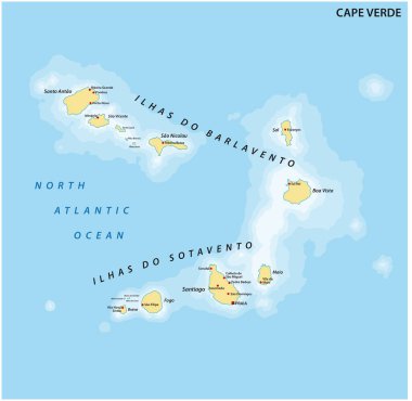 Cabo Verde Cumhuriyeti vektör harita.