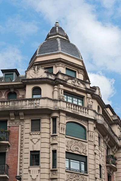 Hermosas Fachadas Tradicionales Edificio Histórico Bilbao España —  Fotos de Stock