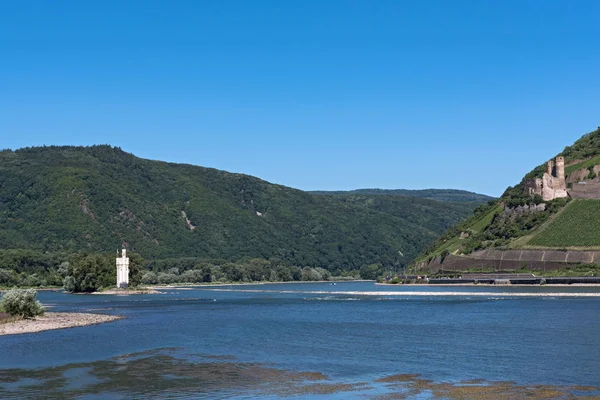 Ehrenfels Vár Binger Egér Torony Rajna Völgy Németország — Stock Fotó