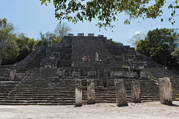 Calakmul Mexico March 2018 Visitors Mayan Ruins Calakmul Mexico — Stock Photo, Image