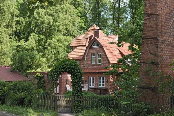 Hamburg Duitsland Mei 2018 Traditionele Rode Bakstenen Boerderij Het Noorden — Stockfoto