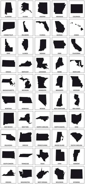 Siyah Siluet Bize Birleşik Devletleri Haritalar — Stok Vektör