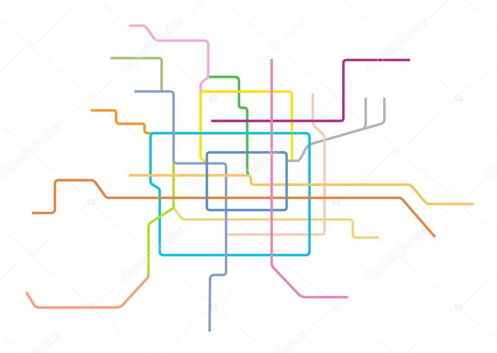 Vector illustration of the Beijing Subway Map, China.