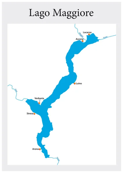 Pequeño Mapa Del Alto Lago Maggiore Italiano Italia — Archivo Imágenes Vectoriales