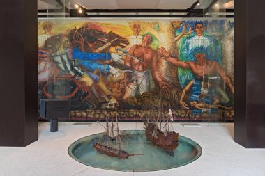 Bacalar, Meksika-Mart 07, 2018: san felipe bacalar, quintana roo, san felipe bacalar, quintana roo, Meksika Kalesi, mexico.exhibits Kalesi olarak sergiler.