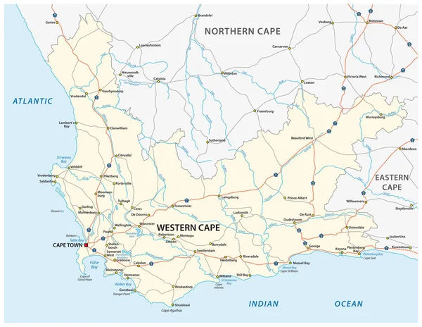 Векторная Карта Южной Африки Западная Провинция Кейп — стоковый вектор
