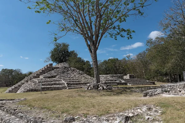 Eski Maya Şehri Edzna Nın Kalıntıları Meksika Campeche Yakınlarında — Stok fotoğraf