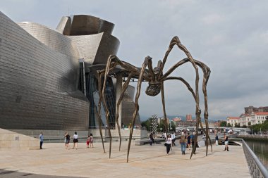 Bilbao, İspanya-Temmuz 26, 2018: Guggenheim Müzesi Bilbao, Biskay, Bask Ülkesi, Guggenheim Müzesi Bilbao, Biskay, Bask Ülkesi, İspanya Spainview görünümünü.