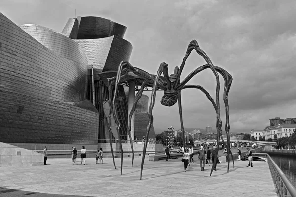 ビルバオ スペイン 2018 黒と白 ビルバオ バスクの国 スペイン グッゲンハイム美術館のビュー — ストック写真