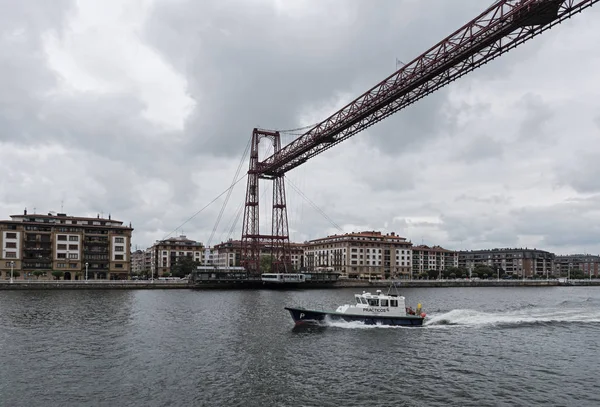 Bilbao Espanha Julho 2018 Ponte Suspensa Bizkaia Puente Vizcaya Entre — Fotografia de Stock