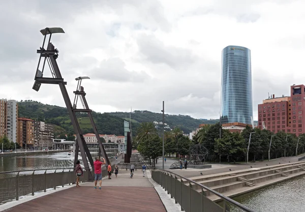 Bilbao Spanien Juli 2018 Bilbao Innenstadt Mit Nervion Fluss Und — Stockfoto