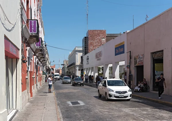 Merida Mexico March 2018 Street Houses Shops Downtown Merida Mexico — стоковое фото