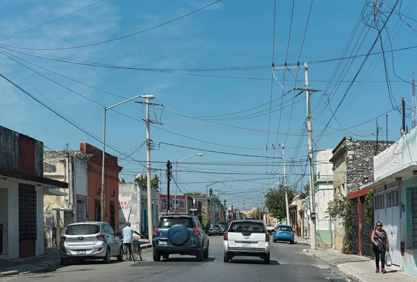 Merida Mexico Maart 2018 Street Met Huizen Winkels Het Centrum — Stockfoto