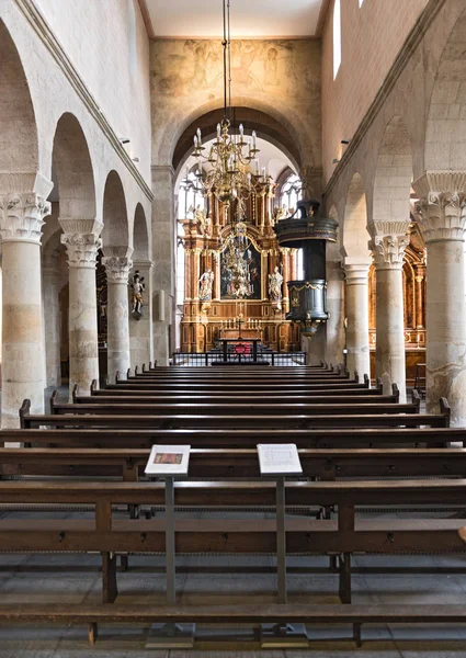 Frankfurt Nad Mohanem Německo Září 2017 Interiér Kostela Justins Karolínská — Stock fotografie