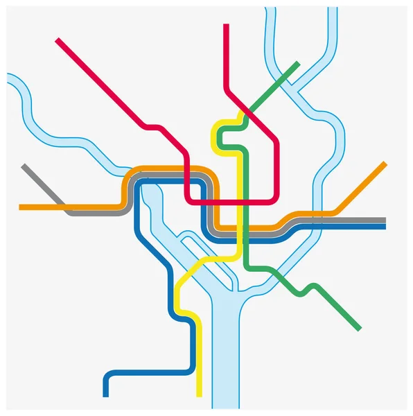 Carte Métro Washington États Unis — Image vectorielle