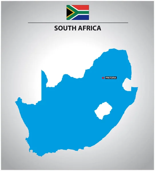 Mapa Simple Esquema Vectorial Sudáfrica Con Bandera — Vector de stock