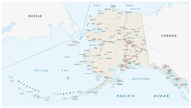 Vektör yol haritası Kuzey Amerika devlet Alaska, Amerika Birleşik Devletleri