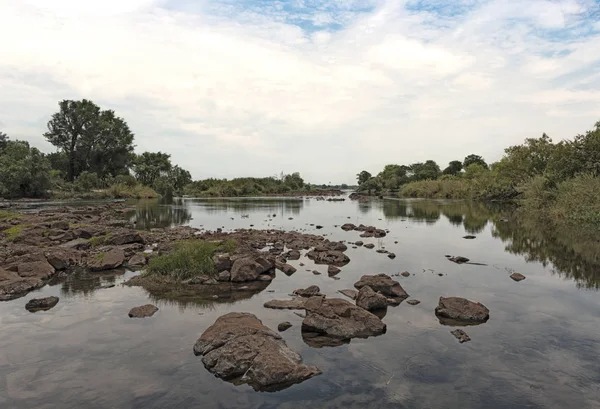 Malé Boční Rameno Řeky Zambezi Poblíž Livingstone Zambia — Stock fotografie