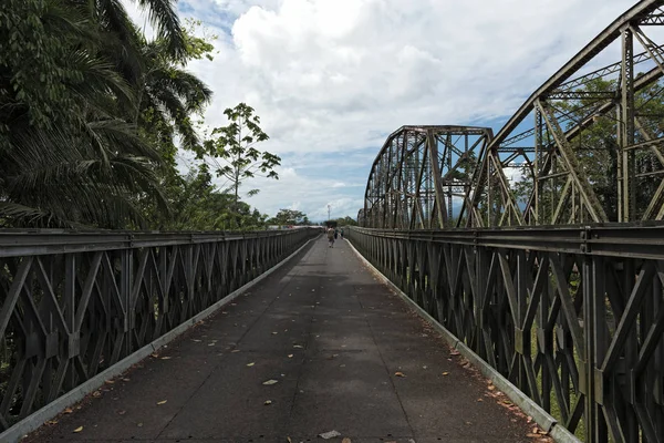 Sixaola Kostarika Březen 2017 Staré Železnice Hraniční Most Přes Řeku — Stock fotografie