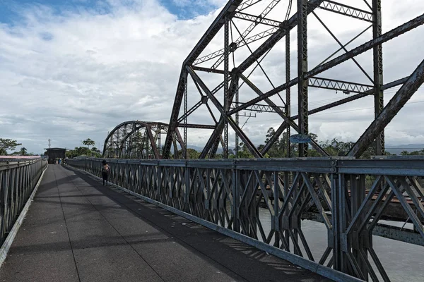 Sixaola Costa Rica Maart 2017 Oude Spoorwegen Grens Brug Rivier — Stockfoto