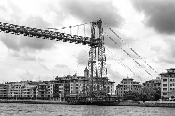 Подвесный Мост Bizkaia Puente Vizcaya Между Getxo Portugalete Над Риа — стоковое фото