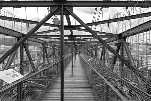 Puente Colgante Bizkaia Puente Vizcaya Entre Getxo Portugalete Sobre Ria — Foto de Stock