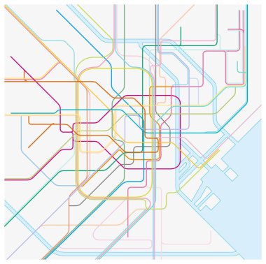 Japon sermaye tokio renkli metro vektör harita