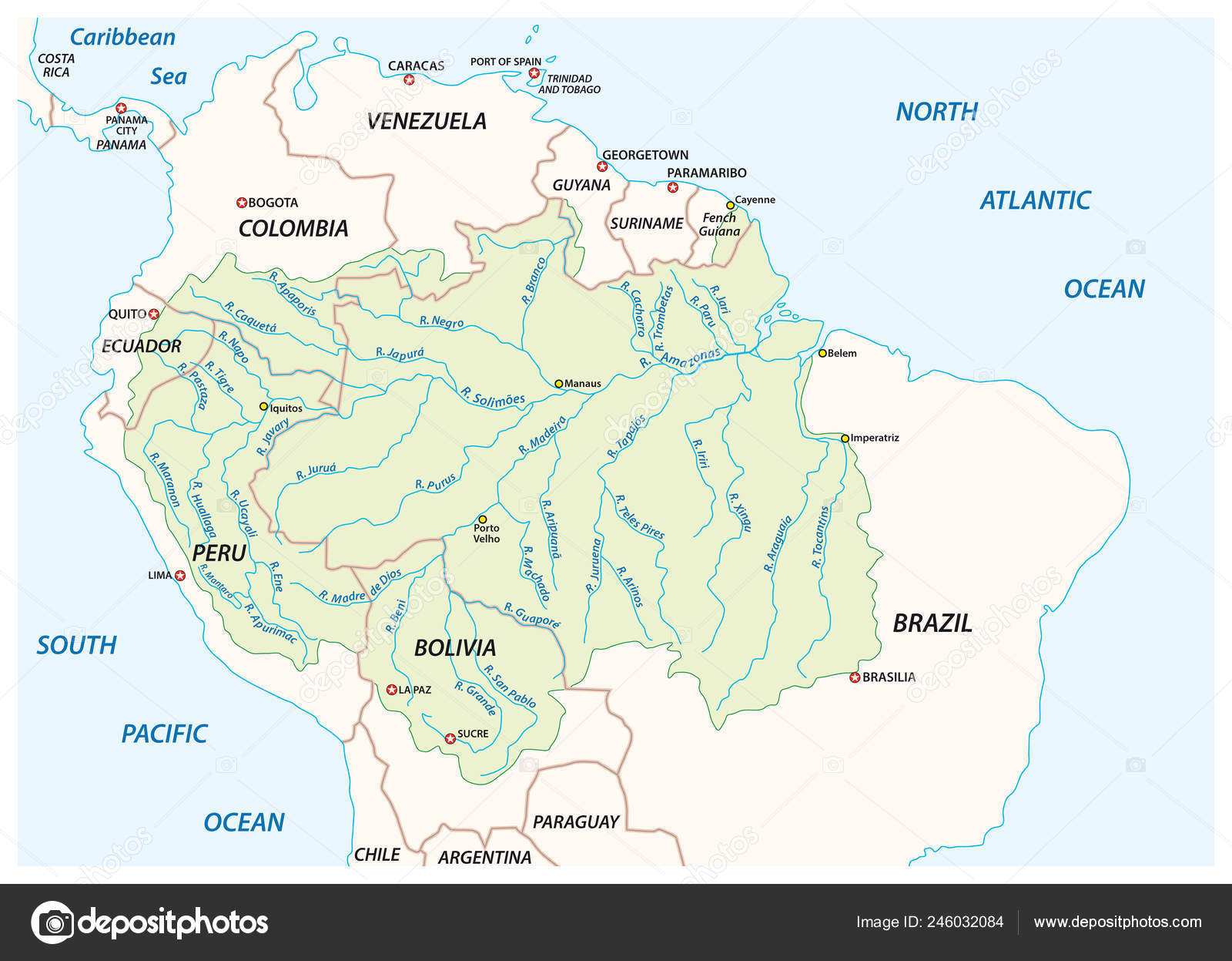 Vector Map Amazon River Drainage Basin Stock Vector Image By C Lesniewski Vector Map Amazon River Drainage Basin Stock Vector Image By C Lesniewski
