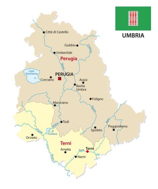 bayraklı umbria idari ve siyasi harita