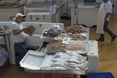 deniz balık satıcı piyasa mercado de mariscos eski yedekte