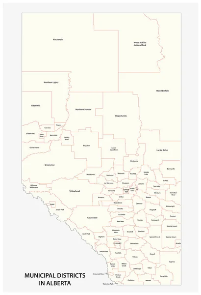 Alberta Kanada járások vektortérképe — Stock Vector