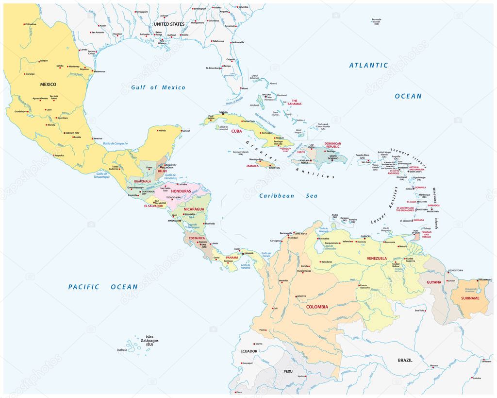 Association of Caribbean States map