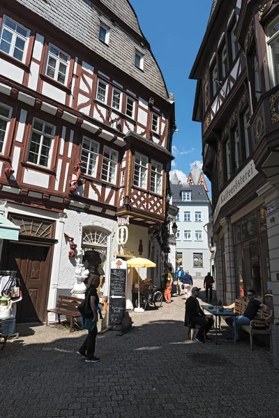 Προσόψεις με μισό ξύλο της παλιάς πόλης του Λιμβουργίας an der Lahn Γερμανία — Φωτογραφία Αρχείου