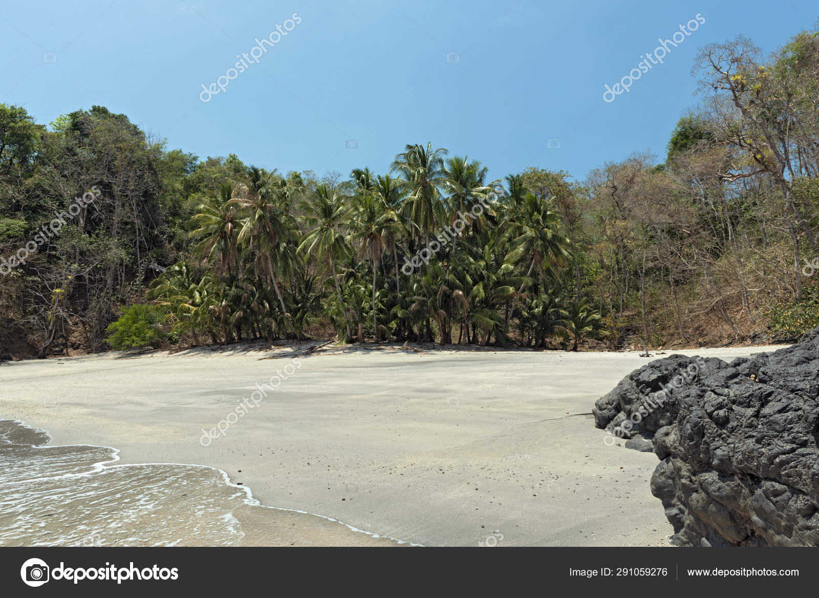 Playa de palmeras tropicales en la isla de cebaco panama — Foto de stock  #291059276 © Lesniewski, image size:1600x1168