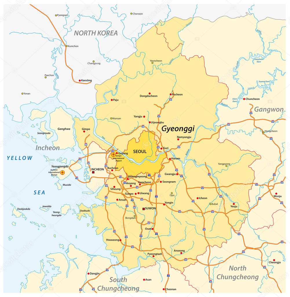 Expressway Map of South Korea s Gyeonggi Province and the capital of Seoul