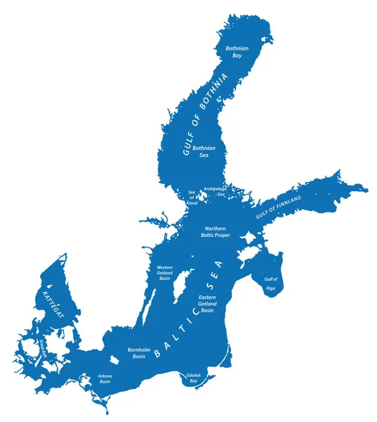 Silhouettenkarte der Ostsee in Nordeuropa — Stockvektor